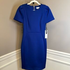 Calvin Klein royal blue neoprene cap sleeve dress size 8